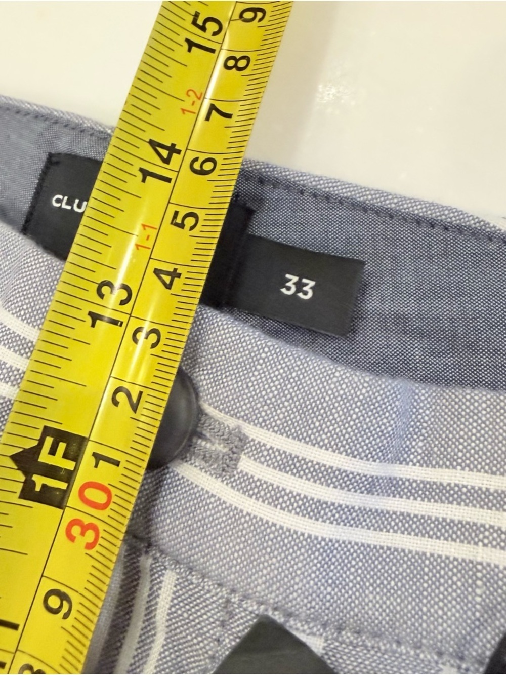 Club Monaco Men’s Jax Shorts Linen Blend Blue White Sz 33 NWT - Picture 10 of 16